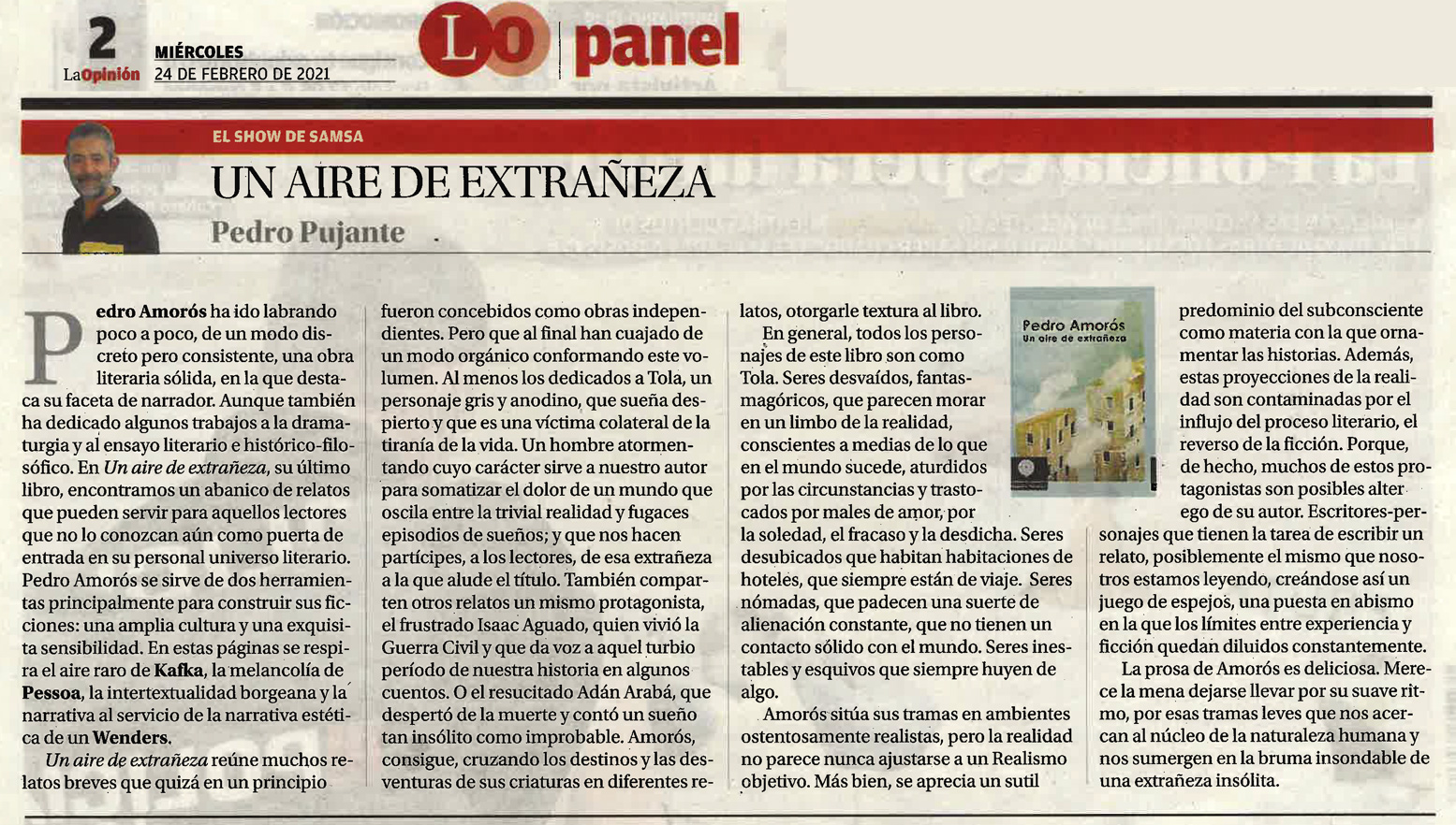 Pedro Pujante recomienda Un aire de extrañeza, de Pedro Amorós Pedro Pujante recomienda Un aire de extrañeza, de Pedro Amorós